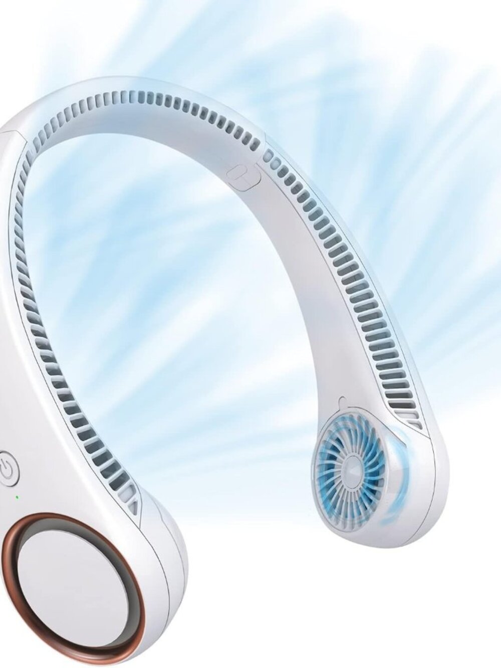 CIVPOWER Bladeless Neck Fan, White - 4000mAh Rechargeable, 3 Speeds